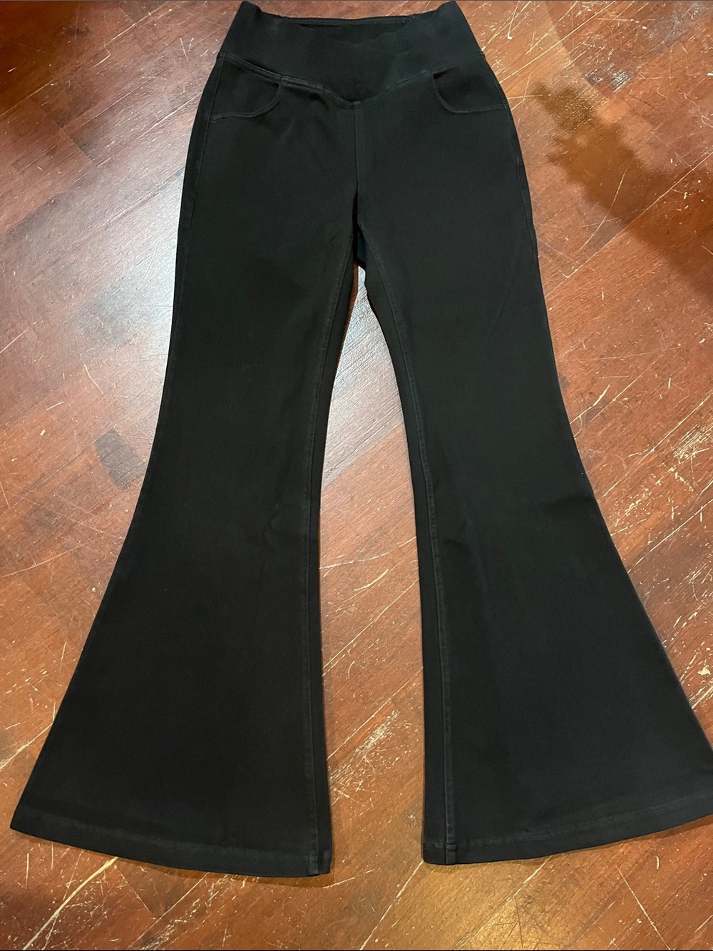 HALARA Black Knit Petite Pants with Green Tag